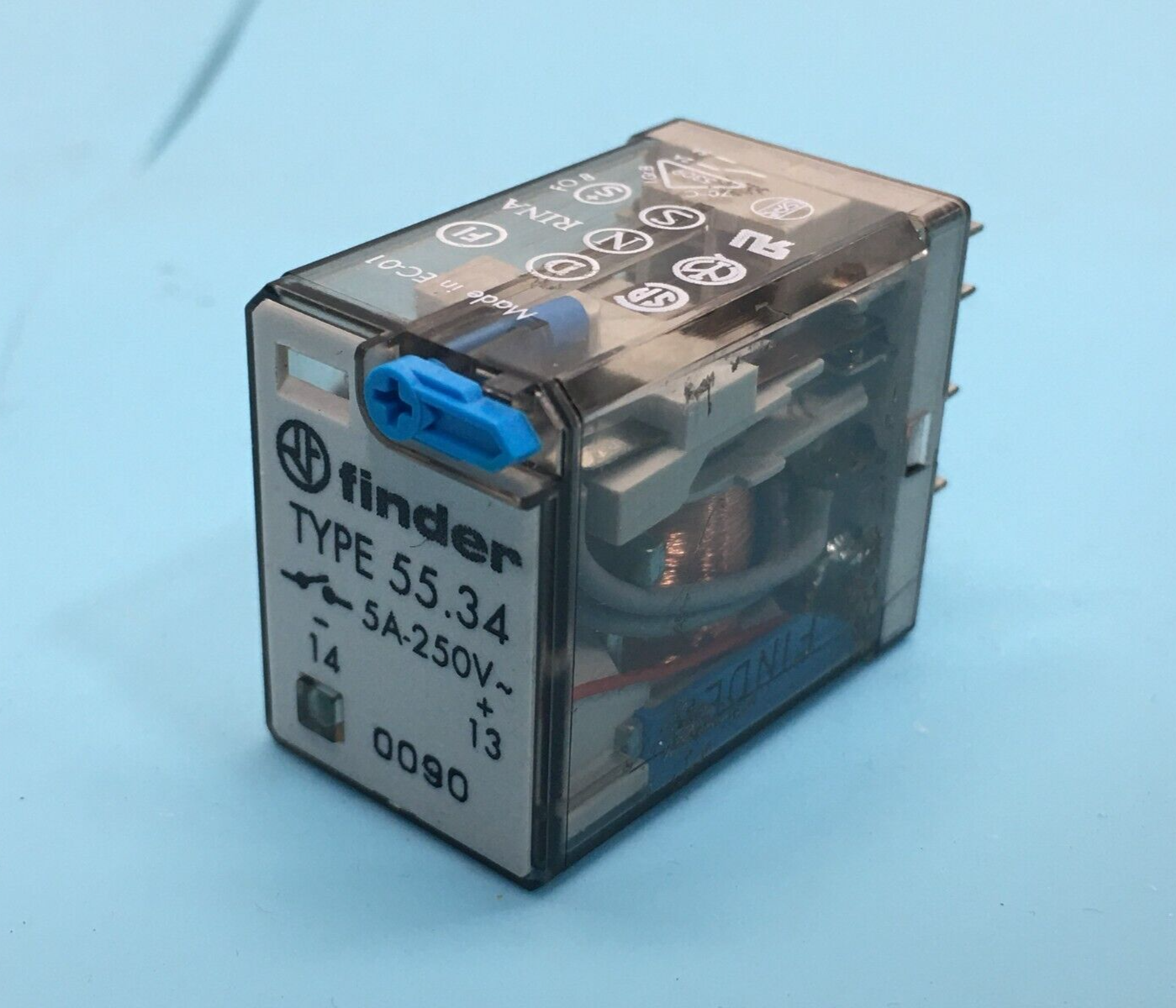 Finder Type 55.34, Relay, 4PDT, 5A, 250V, 115858