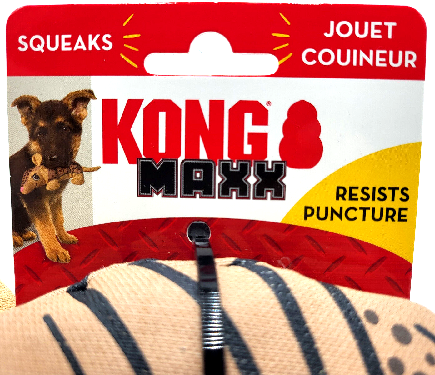 KONG Maxx Armadillo Small Squeaky Puncture Resistant Soft Durable Dog Fetch Toy