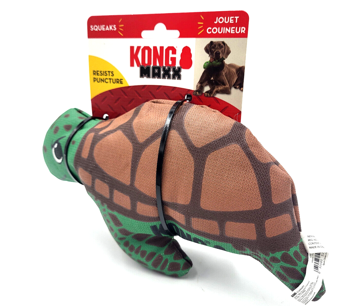 KONG Maxx Turtle Medium Squeaky Durable Puncture Resistant Soft Dog Fetch Toy