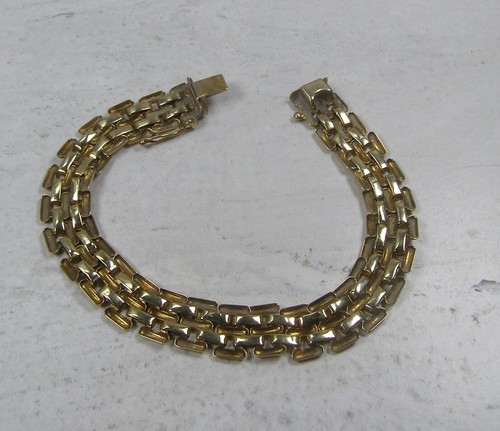 新作 ロンハーマ14K Line Bracelet ¥429,000 4.5mm Platinum Rose Gold Bracelet with Hi-Polish & Matte
