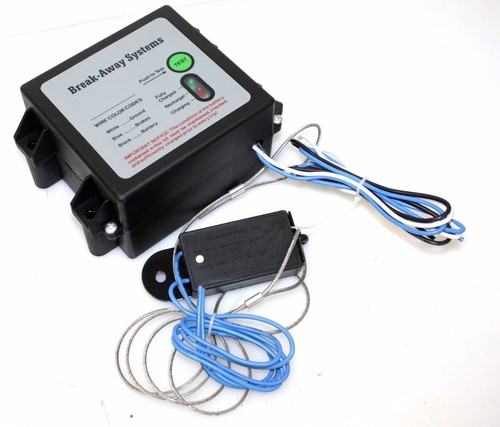 LED TRAILER ELECTRIC BREAK AWAY BRAKE KIT 12V BATTERY CHARGER SEPARATION RUNAWAY