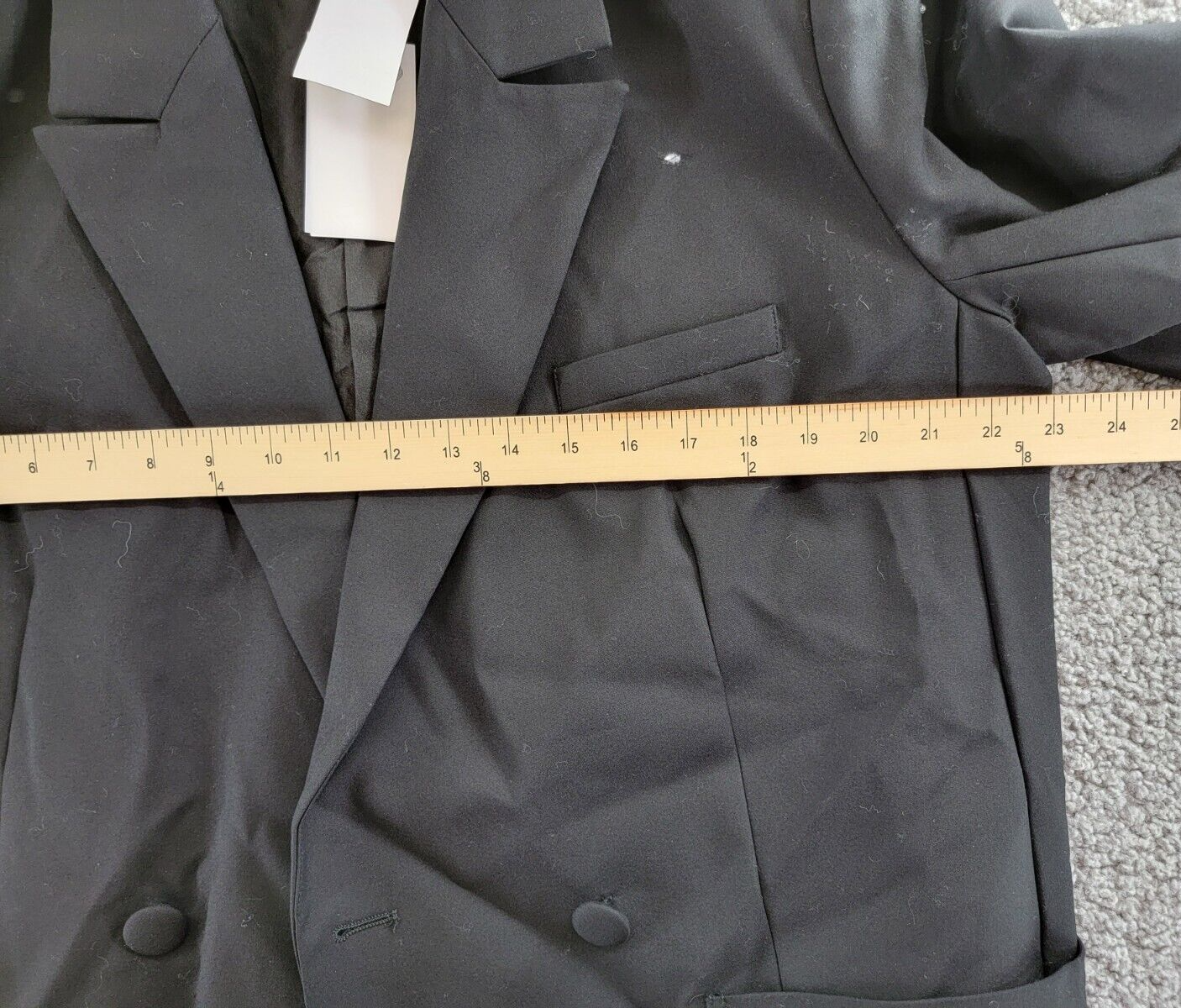 Good American The Boss 2.0 Double Breasted Blazer Women's 3 Black Long Sleeve - Picture 6 of 19