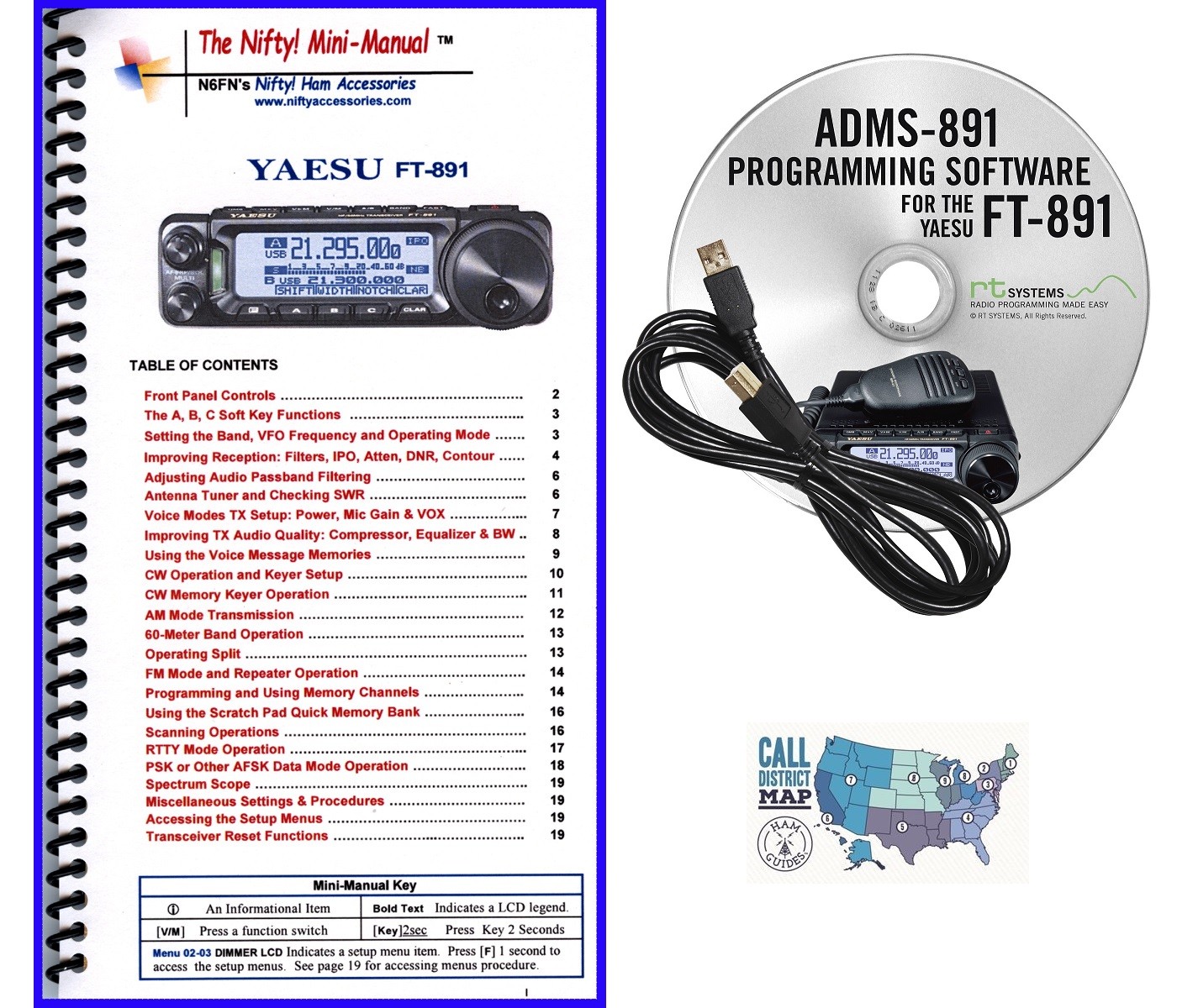 Yaesu FT891 Accessory Bundle w/ RT Systems Programming Kit & Nifty