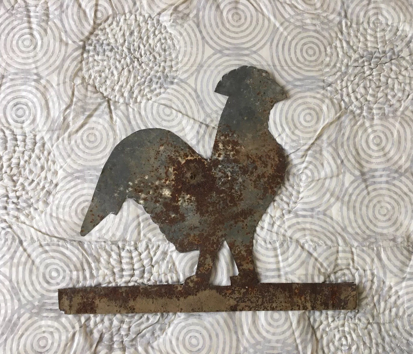 AAFA Antique Americana Sheet Metal Folk Art Primitive Rooster Weathervane Form
