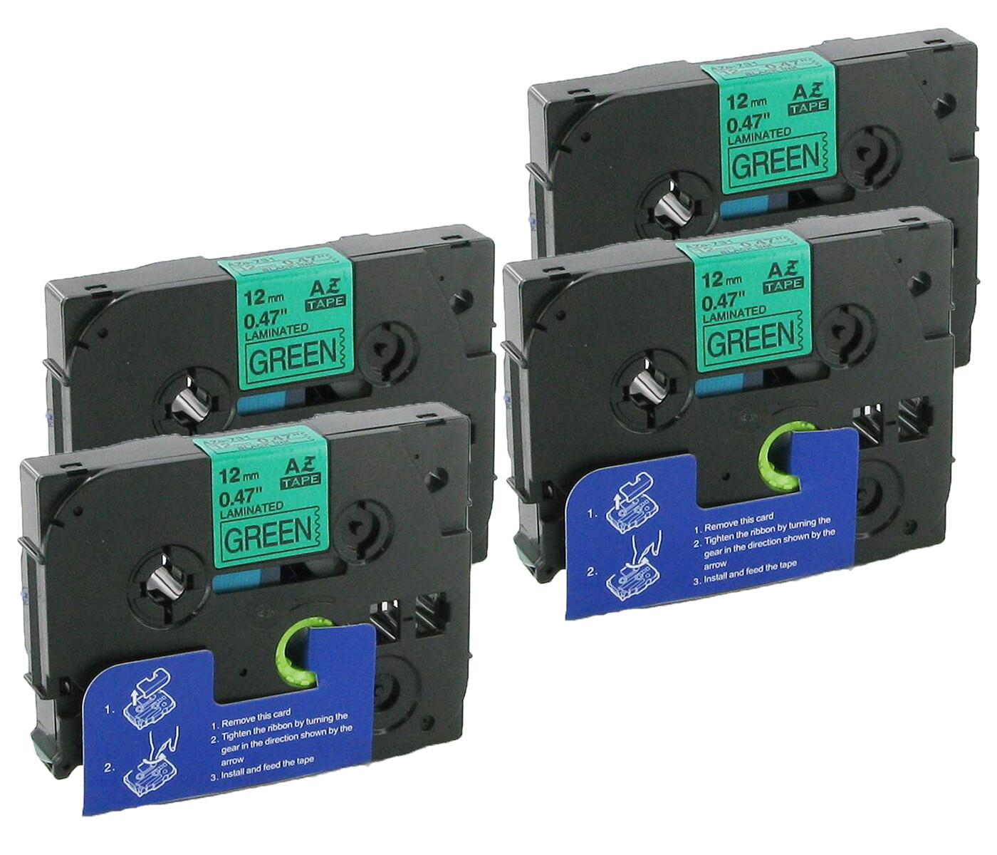 4x Beschriftungsetiketten kompatibel mit Brother P-Touch 1200 P TZ731 12mm