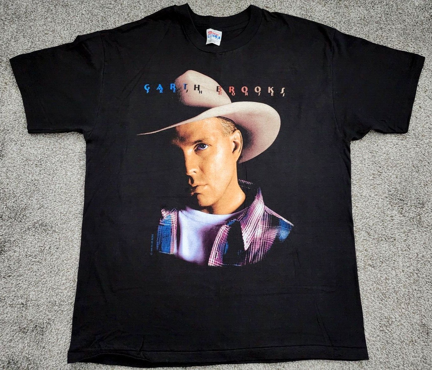 【L】Hanes 90s GARTH BROOKS band T-shirt 90's Hanes Garth Brooks Local Crew Black T Shirt XL Single