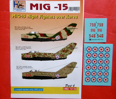 MIG-15 bis  ,,Night Fighters over Korea'' _ 1/72 Decals