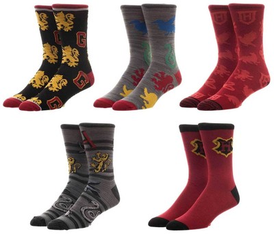 Повседневные носки Harry Potter Hogwarts, 5 штук в упаковке, 10-13