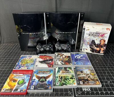 Lot of 2 Sony PlayStation 3 PS3 (CECHL01) 80GB - Game Console Bundle