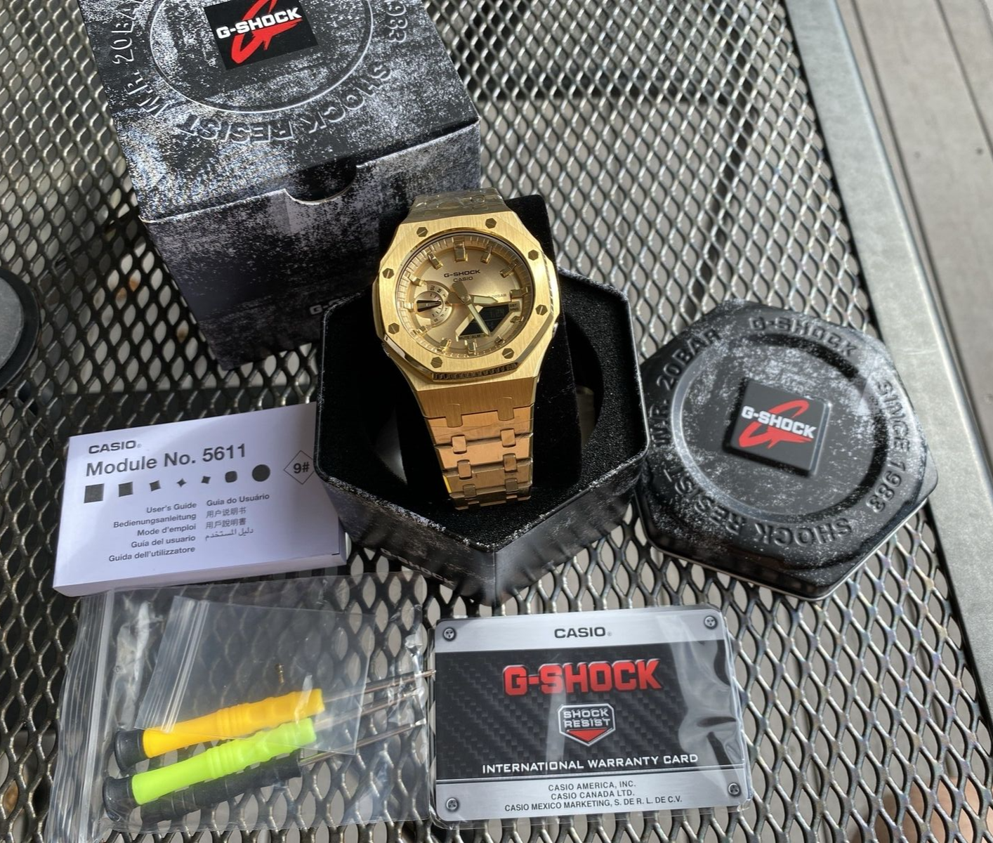 Pre-owned Casio G-shock Ga2100 Yellow Gold Custom Mod