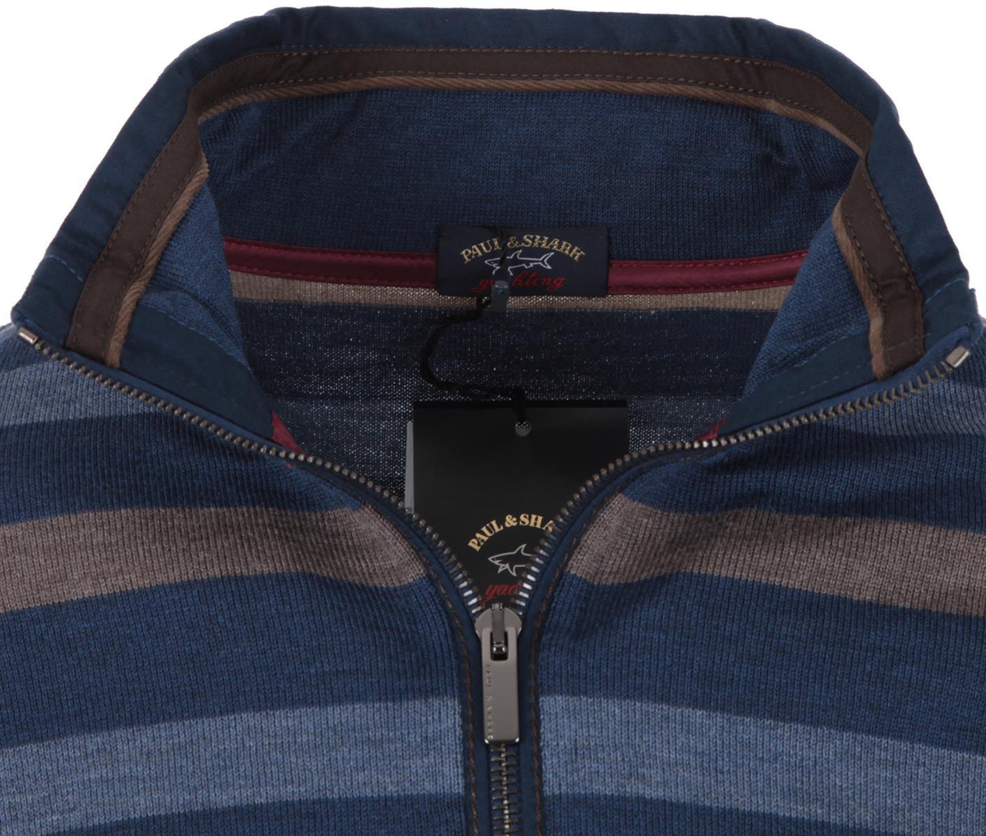 Pre-owned Paul & Shark Yachting Men's Pullover Sweater Jumper Troyer L 100% Wool Striped In Multicolor