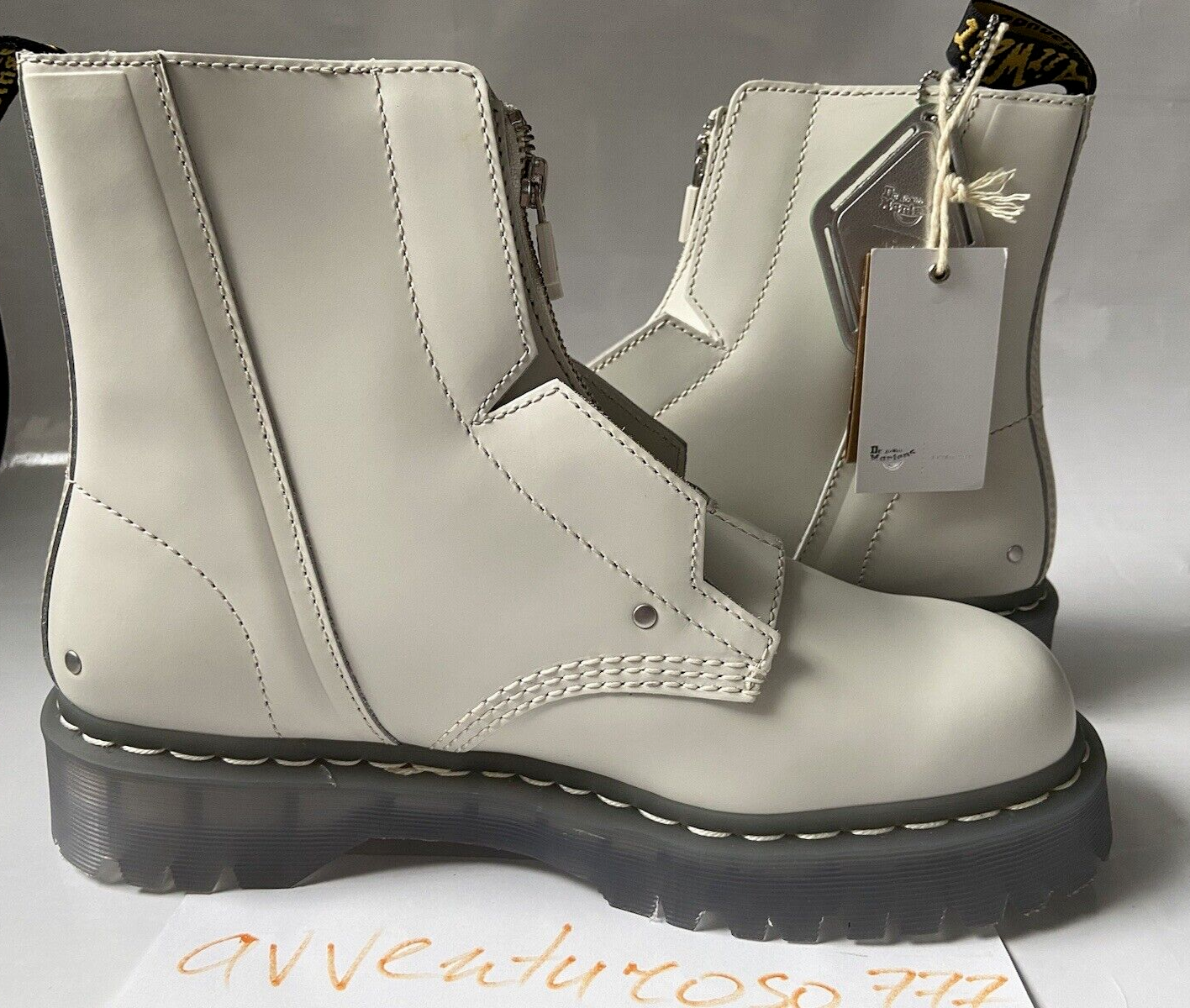 Pre-owned Dr. Martens' A Cold Wall X Dr. Martens 1460 Pascal Bex Acw Leather Boots Us M 8/w 9 In White