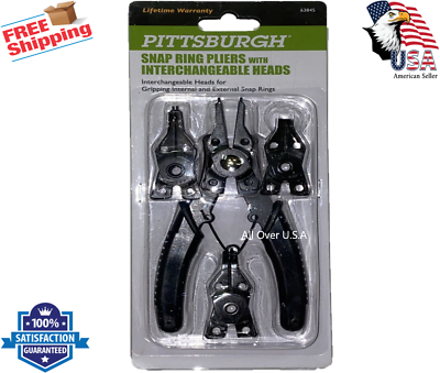 Pittsburgh Snap Ring Pliers With Interchangeable Heads Remove Circlips Snap Ring