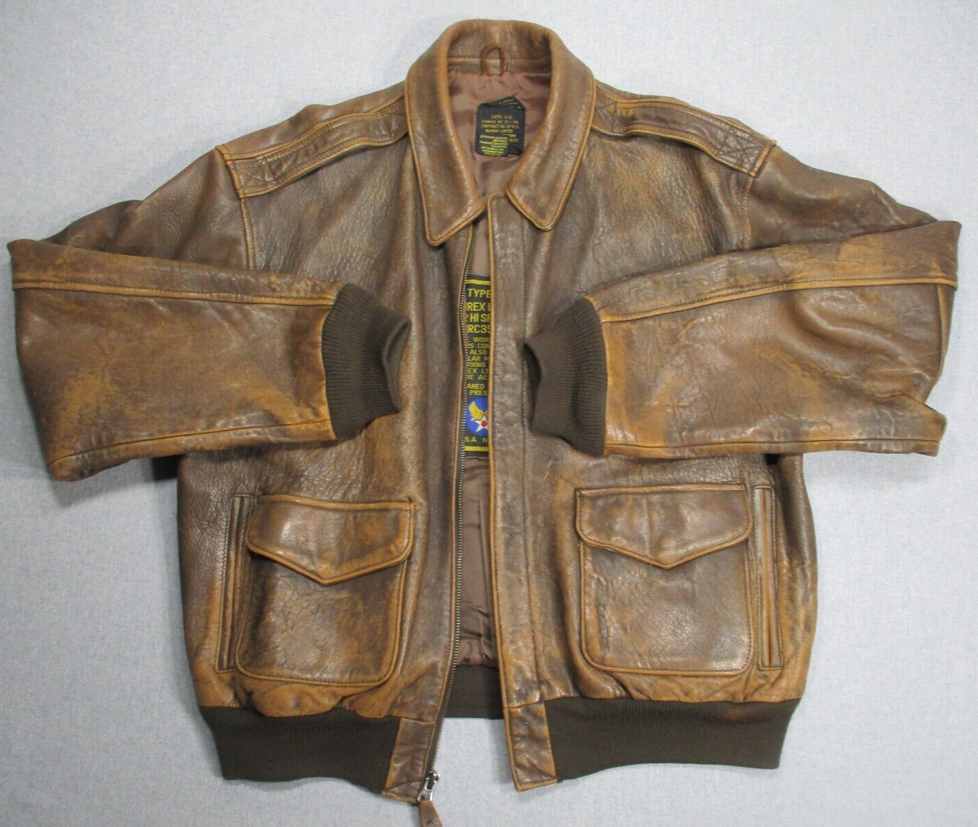 い*な様 80s avirex A-2 real leather bomber Vintage Avirex A-2 Leather Bomber Jacket Smoker | eBay