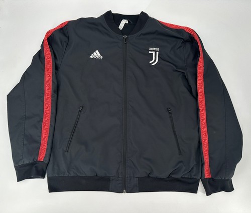 adidas Juventus ブラックジャケット M NWT Rare adidas Juventus Anthem Jacket Black Red Nylon Glanz