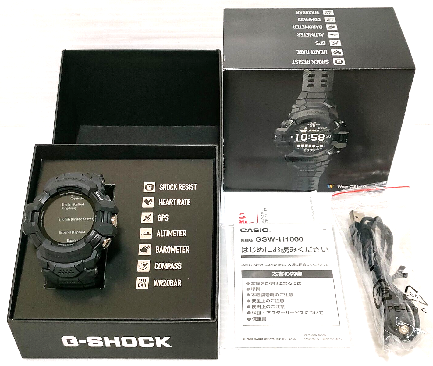 CASIO G-SHOCK GSW-H1000-1AJR G-SQUAD PRO Bluetooth Mobile CASIO G-SHOCK GSW-H1000-1AJR G-SQUAD PRO Bluetooth Mobile