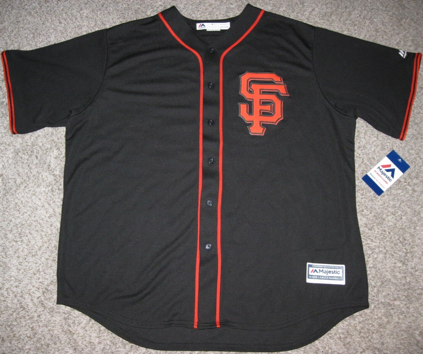 San Francisco Giants Men's 2XL Black Majestic Cool Base Replica