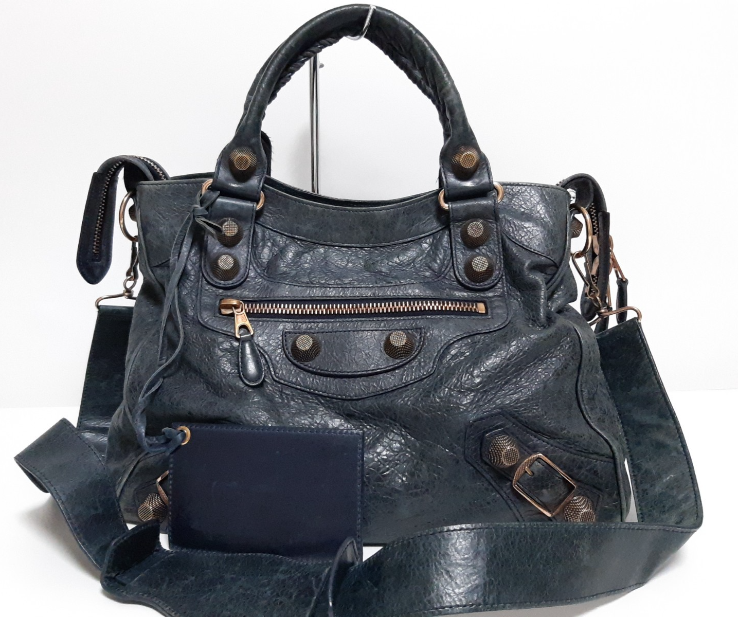 Balenciaga The Giant City 2Way Shoulder Hand Bag Black Gray