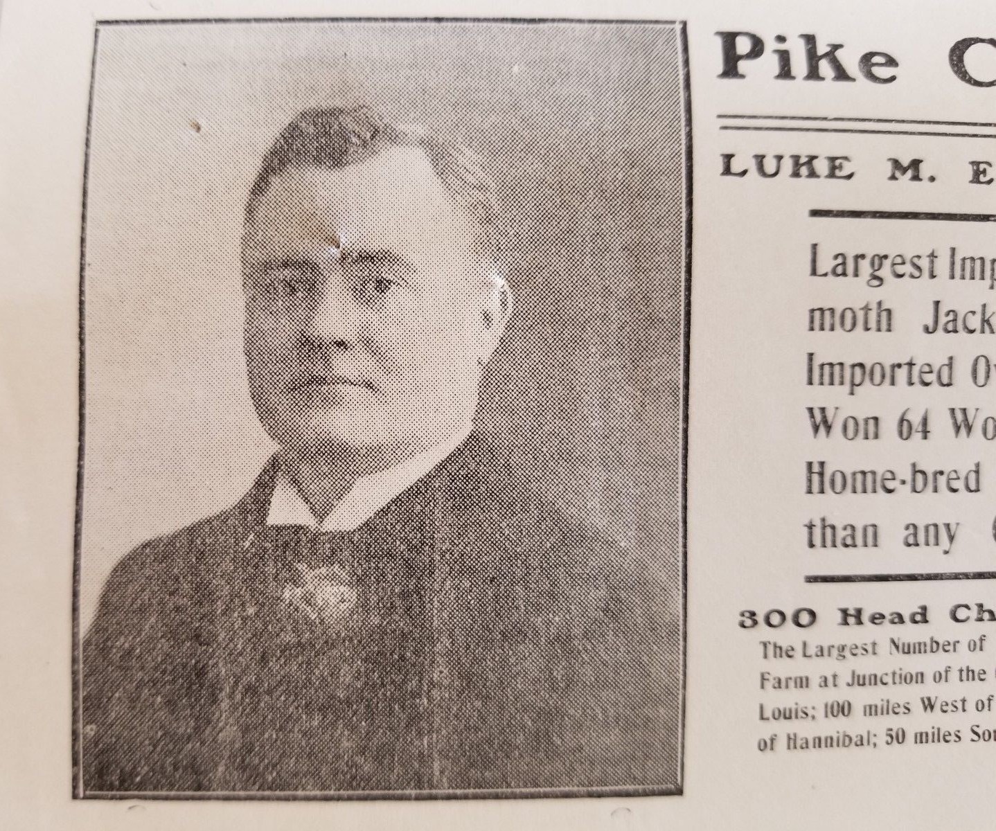 Pike Co. Jack Farm - Letter - Luke M. Emerson- 1905 - Bowling Green, Missouri