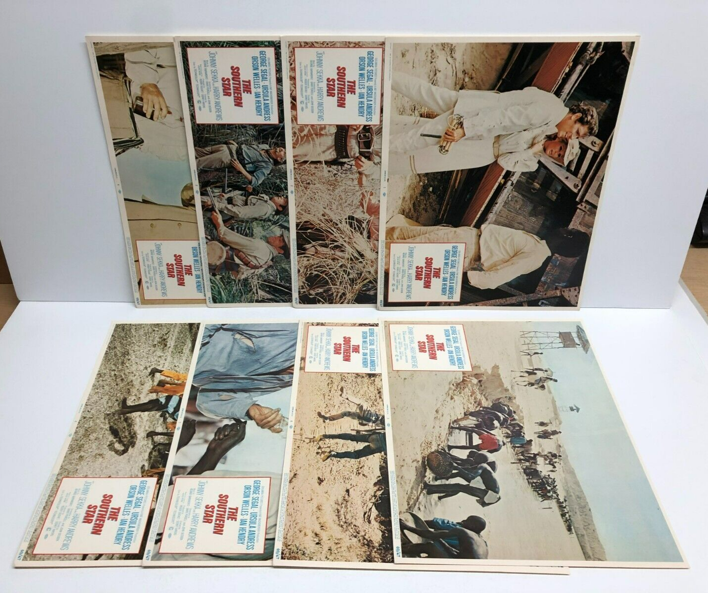 1969 THE SOUTHERN STAR 11 X 14 Movie Lobby Cards ~ Complete Set 1-8