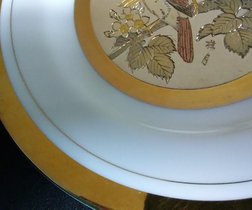 The Art Of Chokin BIRD Gilded gold and silver engraved Decorative Plate Japan 6'