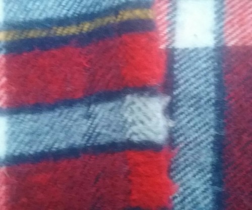 Vintage Wool (or blend) Blanket Throw soft blue red white yellow plaid classic