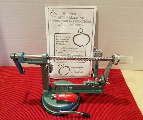 Norpro Apple Master w Vacuum Base Parer Peeler Corer Slicer #866 in Orig Box