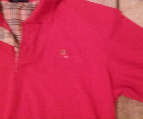 BURBERRY LONDON WOMENS POLO SHIRT CORAL RED WITH BURBERRY COLLAR XXL