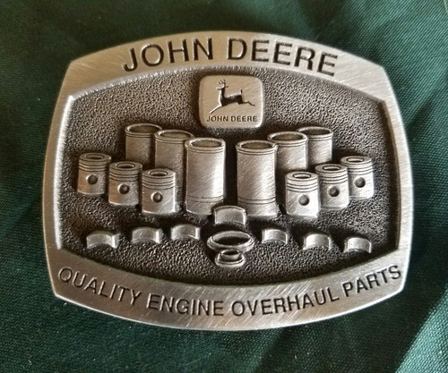John Deere Tractors Engine Overhaul Parts; VTG. LIMITED ED.#1698 Belt Buckle