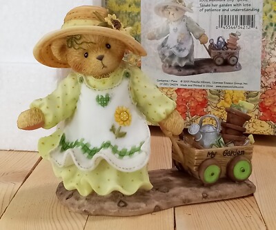 Vintage Enesco Cherished Teddies Figurine Savanah Garden Wagon 2002 Members Only