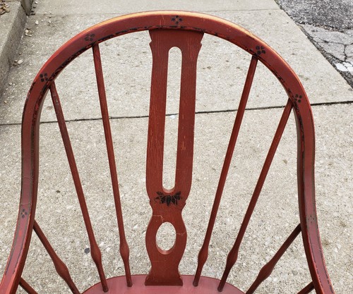 Antique Stickley Bros Toll Painted Windor Armed Chair Quaint American Furniture