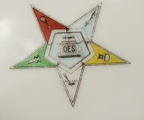 Lefton OES Order of Eastern Star Candy Nut Dish Oval 2514 4-1/2 x 6-1/2