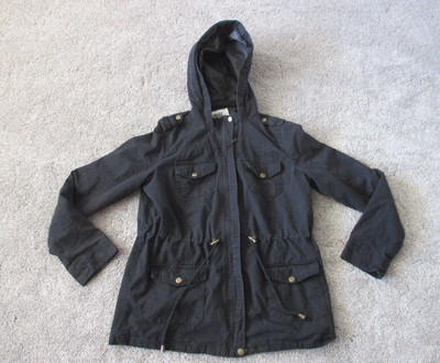 Outer Edge Jacket with Hood Women s Size Medium Drawstring Waist, Full Zip, VGC