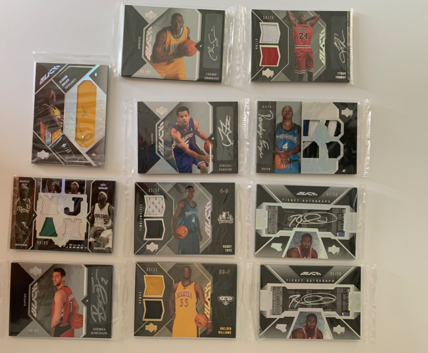 2006 UD Black NBA Ticket Rookie RC Jersey Patch Auto Autograph Sealed Lot of 11