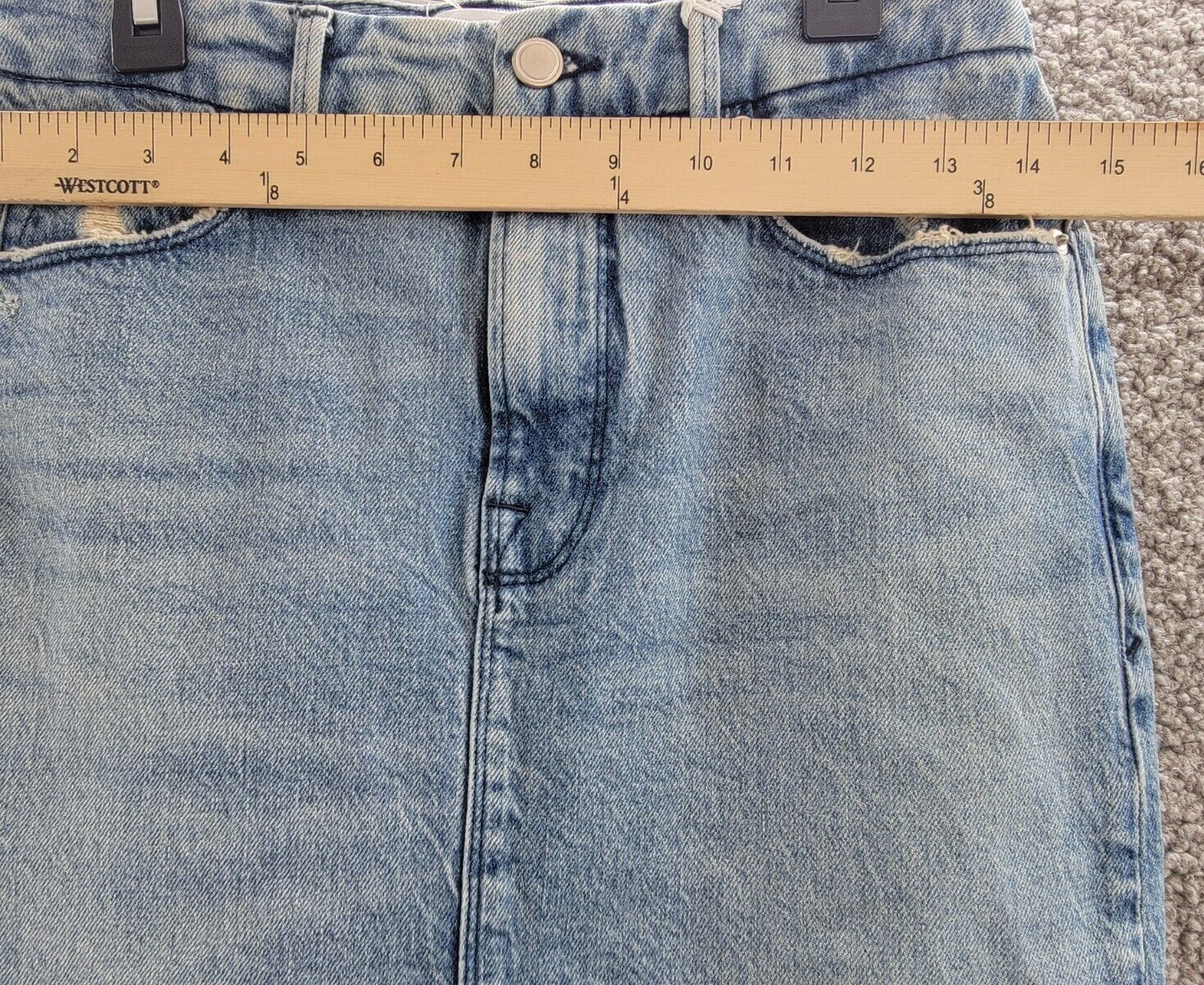 Good American Denim Tube Maxi Skirt Women's 2/26 I357 Five-Pocket Button Closure - Picture 5 of 16