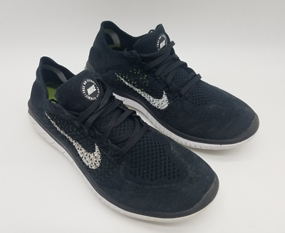 Nike Free RN Flyknit 2018 Men s Running Shoes Size 8 Black eBay