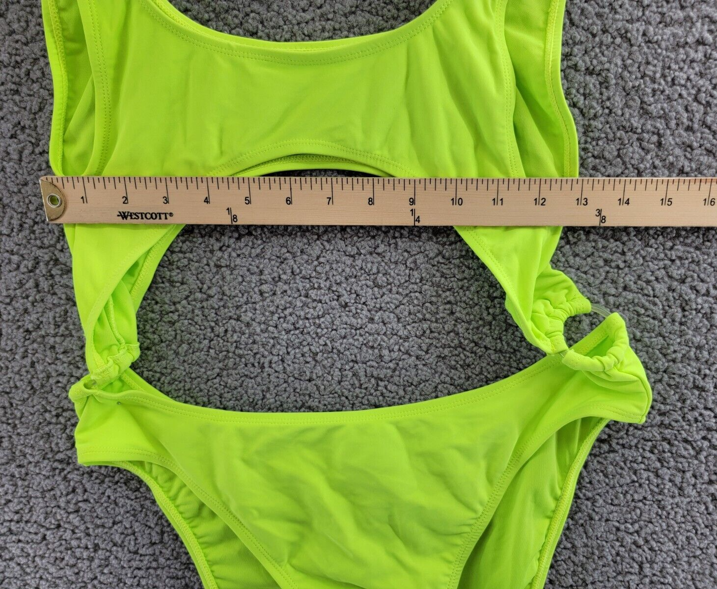 Good American Cutout Monokini Swimsuit Women's 3 Electric Lime Pull On Style - Picture 5 of 15