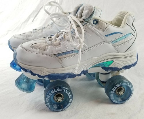 Rare Vintage L.A. Gear Roller Skates White womens Size 8 Style #L1634A nice