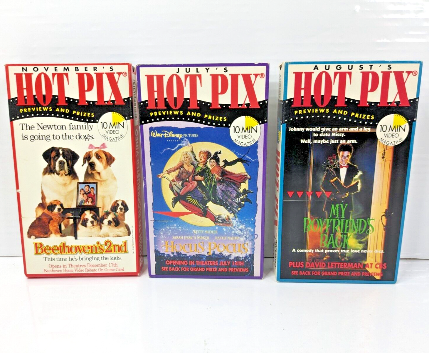 B  映画　VHS Lot of 3 Rare VHS Blockbuster HOT PIX Preview Tapes Hocus