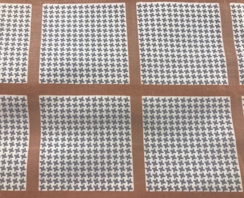 4 YARDS OF VINTAGE 1950’S ERA GREY & BROWN GEOMETRIC PRINT COTTON FABRIC