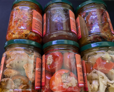 Selección Productos 6 Frascos Calabria Gastronomía Típico Arranque Cena Regalos