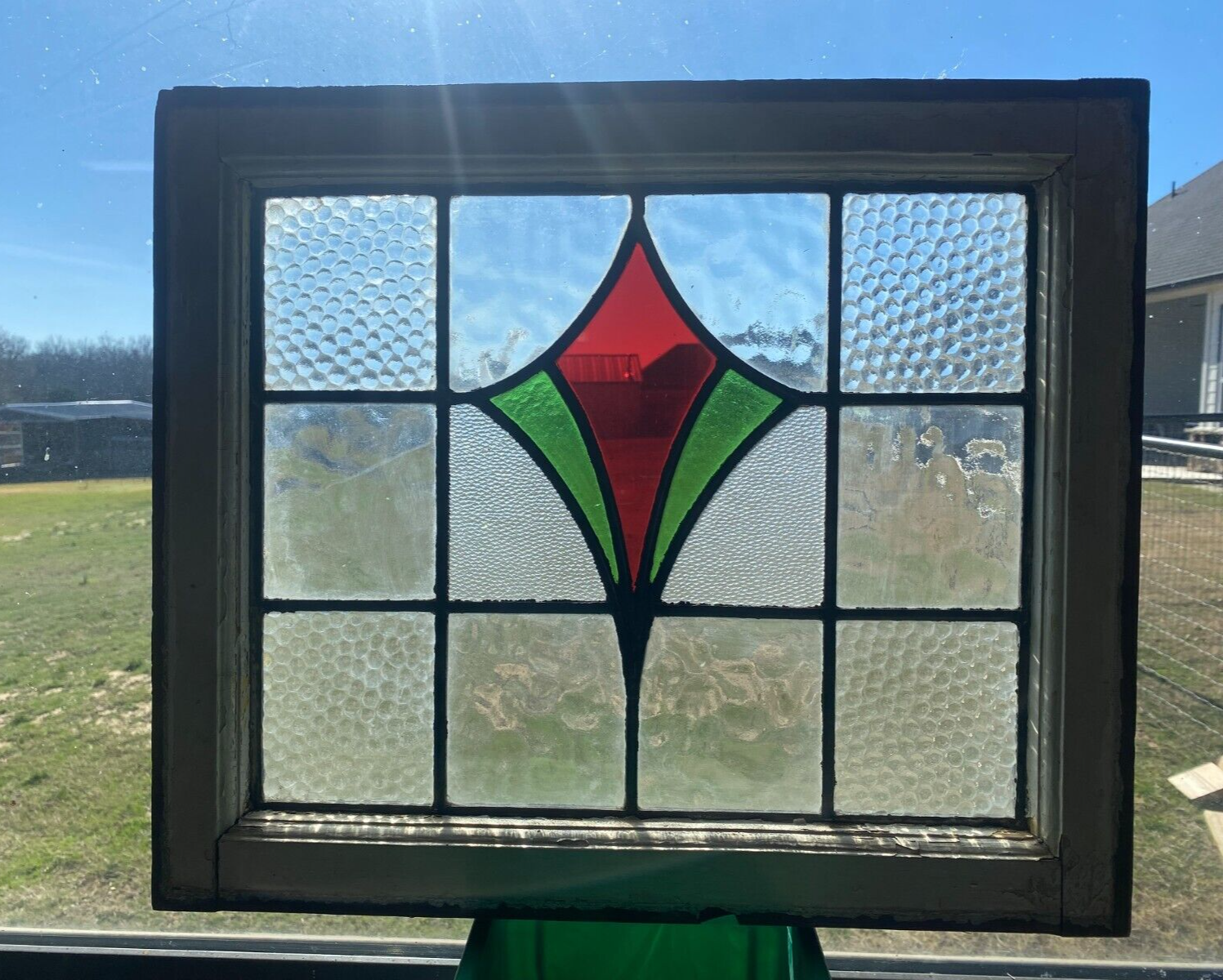 【中古】 Staind ステインド / Staind Stained Glass - Window Leaded Glass With Cross C5 (Damaged