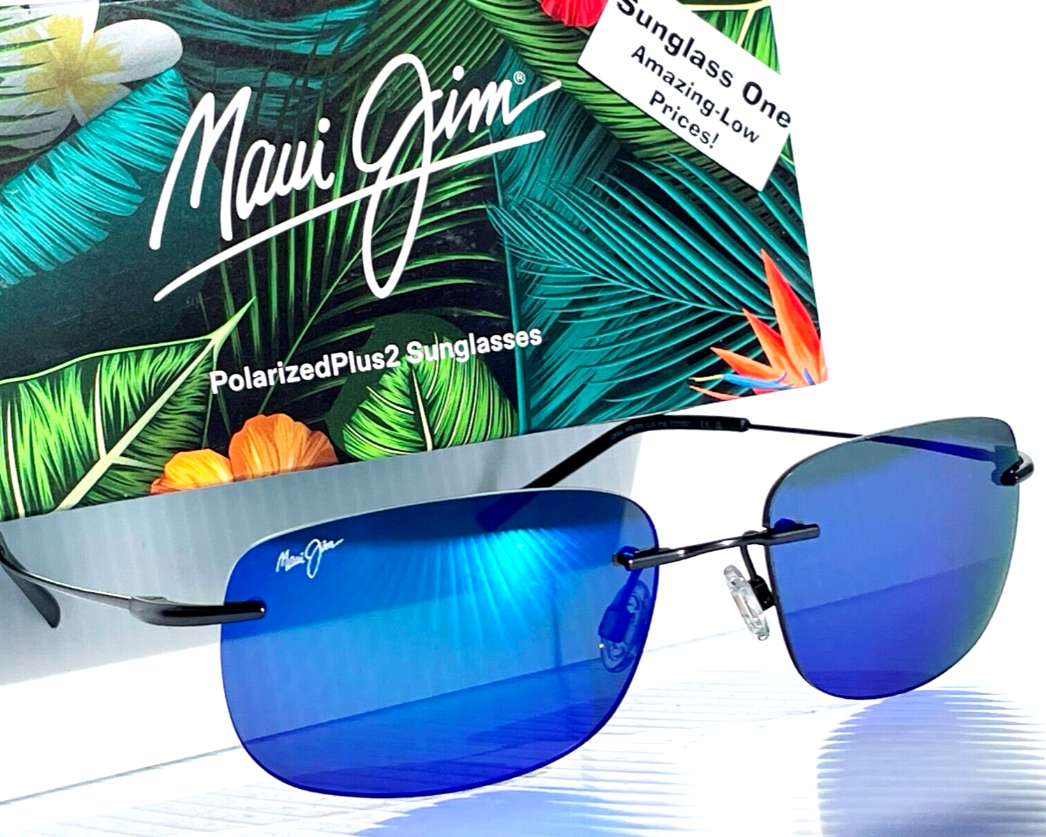 Pre-owned Maui Jim Ohai Gunmetal Polarized Blue Hawaii Mirror Lens Sunglass B334-02d