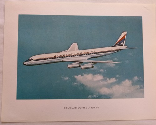 「MCDONNELL DOUGLAS DC-8 SUPER 73」アートポスター Long Beach United DC-8 Poster — Jet Age Art