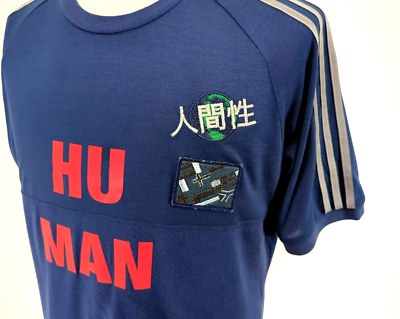 ADIDAS PHARRELL WILLIAMS Human Race HU T shirt Patches Reflective Men s L RARE