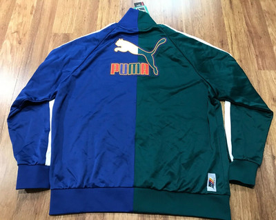 MENS 2XL - New Puma T7 1986 Varsity Green Blazing Blue Zip Track Jacket