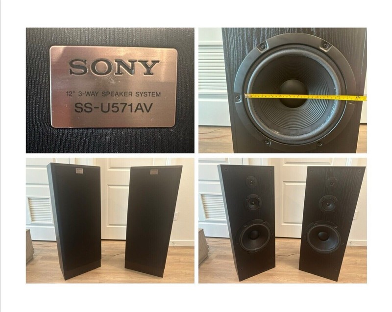 Pair Of Sony Speakers Model SS-U571AV 12” 3-way Speaker System | eBay