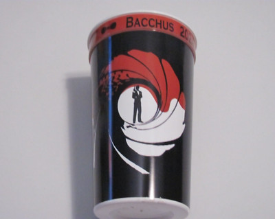2024 KREWE OF BACCHUS ''007'' JAMES BOND THEMED PLASTIC REUSEABLE MARDI GRAS CUP