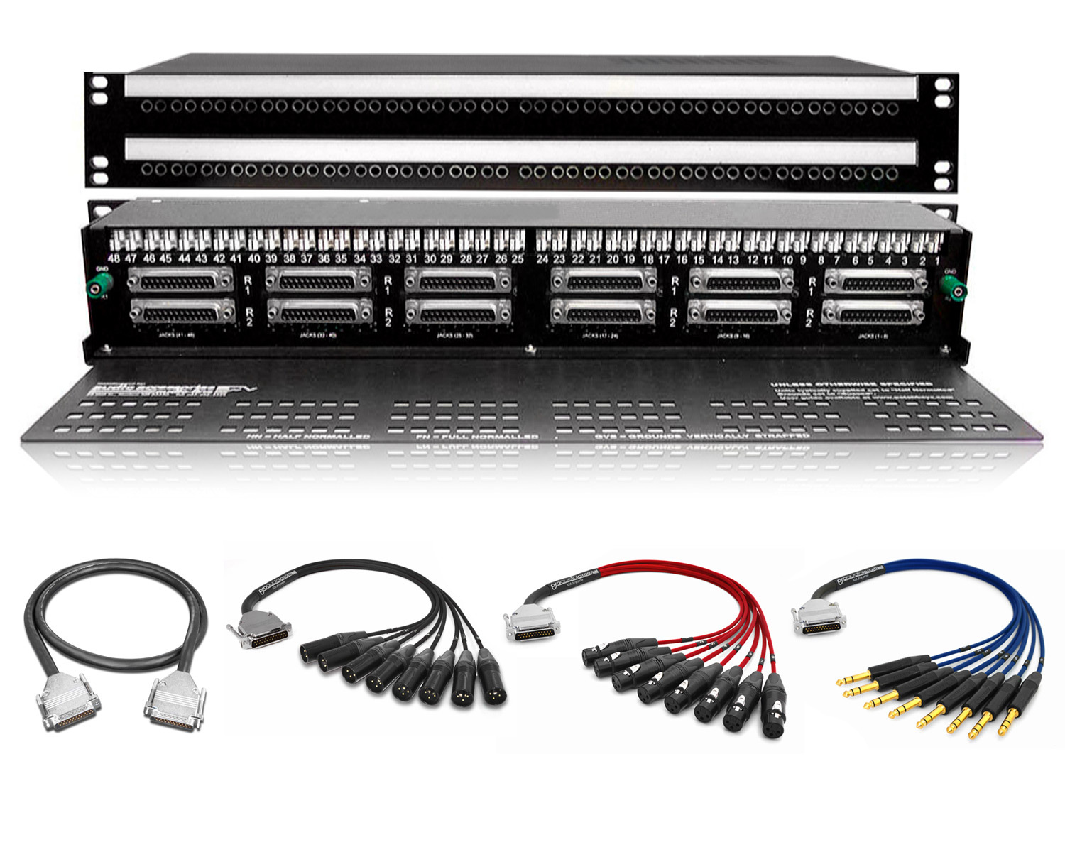Audio Accessories TT Patchbay | 12 Custom 3ft. Premium DB25 Cables