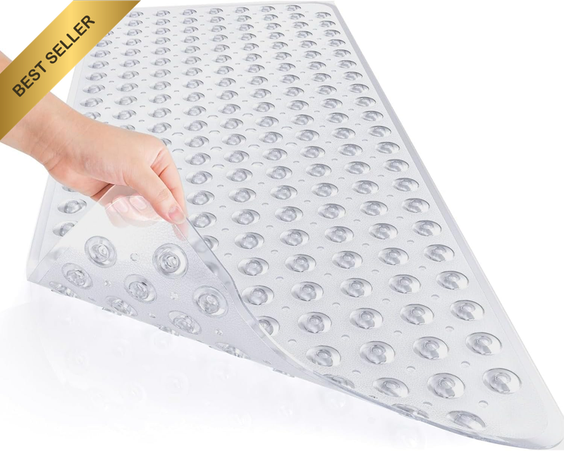 Non Slip Bath Mat for Tub, 100 X 40Cm Extra Long Shower Mat anti Mould, Machine